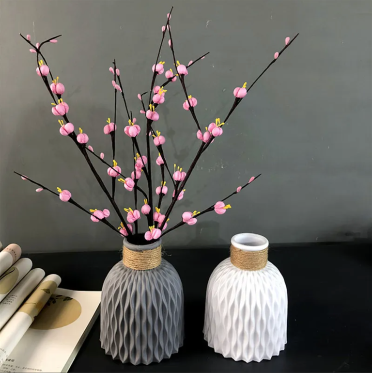 Moderne Keramische Japanse Bloemenvaas Grijs