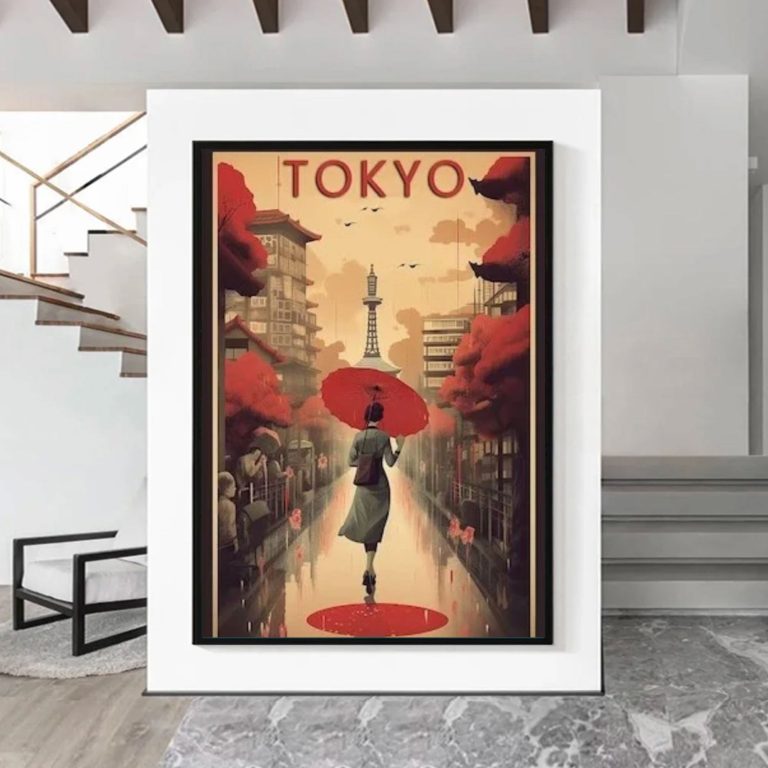 Vintage Tokyo Schilderij 20x30 Cm