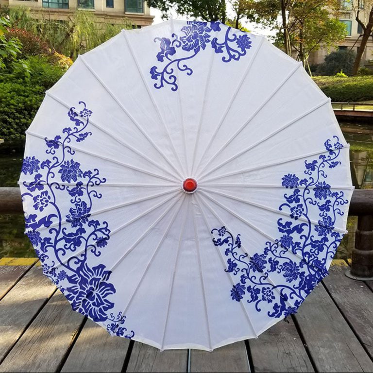 Wit En Blauw Japanse Parasol